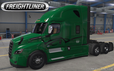Мод "Freightliner Cascadia LLC Green Skin" для American Truck Simulator