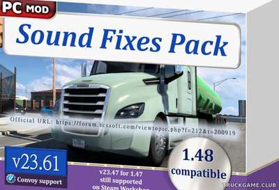 Мод "Sound Fixes Pack v23.61.1" для American Truck Simulator