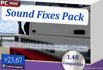 Мод "Sound Fixes Pack v23.67.1" для American Truck Simulator