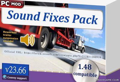 Мод "Sound Fixes Pack v23.66" для American Truck Simulator