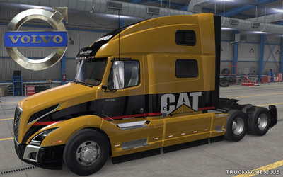 Мод "Volvo VNL CAT Skin" для American Truck Simulator