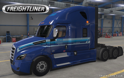 Мод "Freightliner Cascadia Blue Marten Skin" для American Truck Simulator