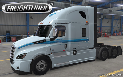 Мод "Freightliner Cascadia Silver Marten Skin" для American Truck Simulator