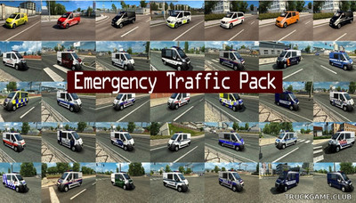 Мод "Emergency traffic pack v1.2.8" для Euro Truck Simulator 2