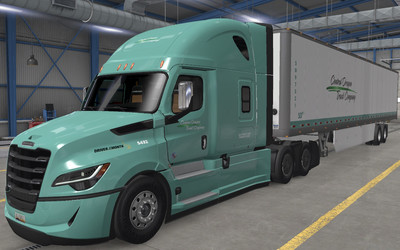 Мод "Freightliner Cascadia 2024 & Trailer Central Oregon Skin" для American Truck Simulator