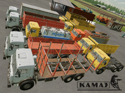 Мод "КамАЗ-65111/53228 v1.0" для Farming Simulator 22