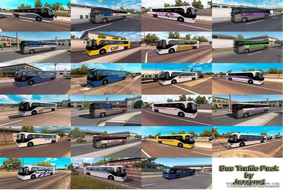 Мод "Bus traffic pack by Jazzycat v1.4.20" для American Truck Simulator
