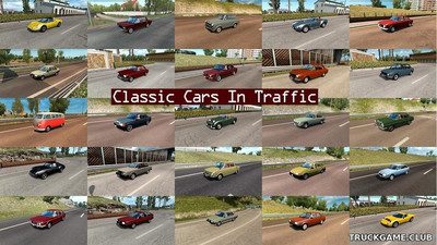Мод "Classic cars traffic pack by TrafficManiac v11.6.9" для Euro Truck Simulator 2