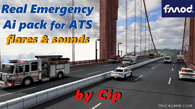 Мод "Real Emergency Ai Traffic pack" для American Truck Simulator