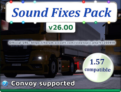 Мод "Sound Fixes Pack v26.0" для American Truck Simulator