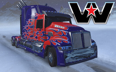 Мод "Western Star 5700 XE Optimus Prime" для American Truck Simulator