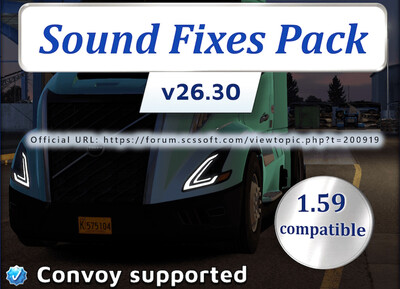 Мод "Sound Fixes Pack v26.30" для American Truck Simulator