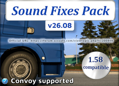 Мод "Sound Fixes Pack v26.08" для Euro Truck Simulator 2