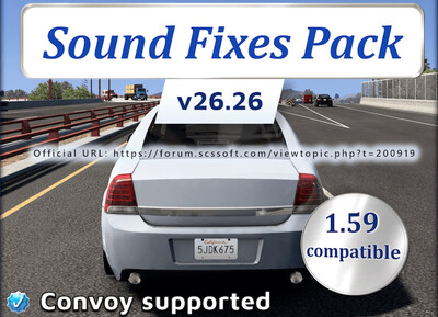 Мод "Sound Fixes Pack v26.26" для American Truck Simulator