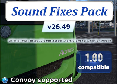Мод "Sound Fixes Pack v26.49" для American Truck Simulator