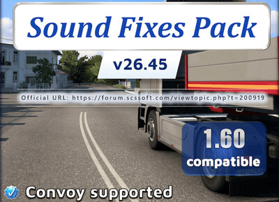 Мод "Sound Fixes Pack v26.45" для American Truck Simulator